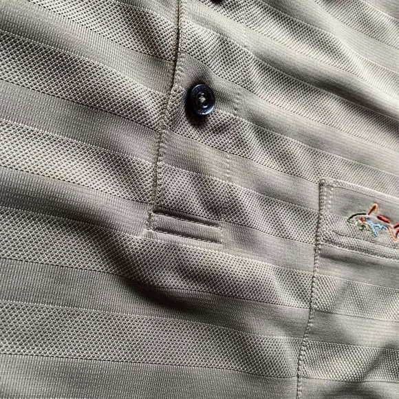 Men's Greg Norman Long Sleeve Polo Tan Brown, XL - Picture 5 of 6